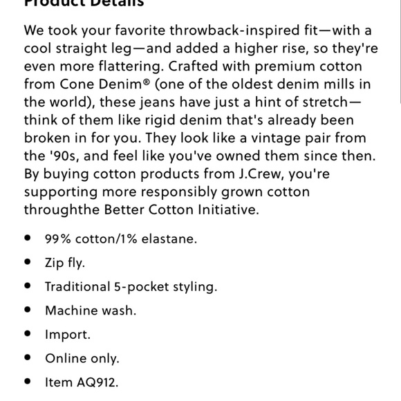 J. Crew 10” Vintage Straight with raw hem NWT - Picture 9 of 12